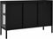 vidaXL - Dressoir - 105x35x70 - cm - staal - en - glas - zwart