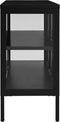 vidaXL - Dressoir - 105x35x70 - cm - staal - en - glas - zwart