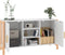 vidaXL - Dressoir - 107x38x60 - cm - bewerkt - hout - wit