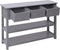 vidaXL - Dressoir - 108x30x76 - cm - massief - paulowniahout - grijs