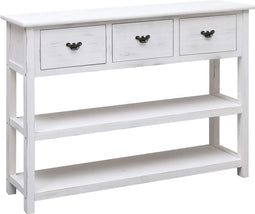 vidaXL - Dressoir - 108x30x76 - cm - massief - paulowniahout - antiekwit