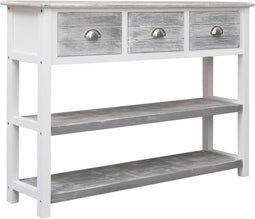 vidaXL - Dressoir - 108x30x76 - cm - massief - paulowniahout - antiekgrijs