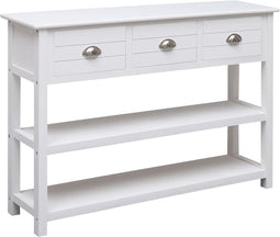 vidaXL - Dressoir - 108x30x76 - cm - massief - paulowniahout - wit