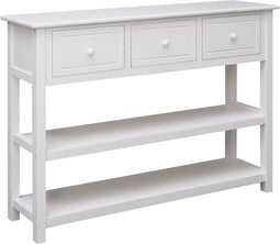 vidaXL - Dressoir - 108x30x76 - cm - massief - paulowniahout - wit