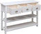 vidaXL - Dressoir - 108x30x76 - cm - massief - paulowniahout - wit
