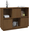 vidaXL - Dressoir - 110,5x35x80 - cm - massief - grenenhout - honingbruin