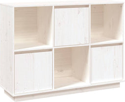 vidaXL - Dressoir - 110,5x35x80 - cm - massief - grenenhout - wit