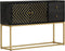 vidaXL - Dressoir - 110x30x75 - cm - massief - mangohout - zwart - en - goud