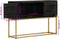vidaXL - Dressoir - 110x30x75 - cm - massief - mangohout - zwart - en - goud