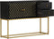 vidaXL - Dressoir - 110x30x75 - cm - massief - mangohout - zwart - en - goud