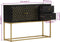 vidaXL - Dressoir - 110x30x75 - cm - massief - mangohout - zwart - en - goud