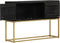 vidaXL - Dressoir - 110x30x75 - cm - massief - mangohout - zwart - en - goud