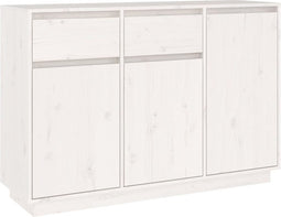 vidaXL - Dressoir - 110x34x75 - cm - massief - grenenhout - wit
