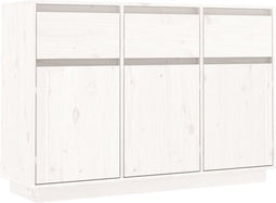 vidaXL - Dressoir - 110x34x75 - cm - massief - grenenhout - wit