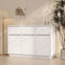 vidaXL - Dressoir - 110x34x75 - cm - massief - grenenhout - wit
