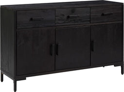 vidaXL - Dressoir - 110x35x70 - cm - massief - grenenhout - zwart