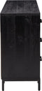 vidaXL - Dressoir - 110x35x70 - cm - massief - grenenhout - zwart