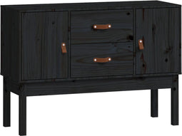 vidaXL - Dressoir - 110x40x78 - cm - massief - grenenhout - zwart