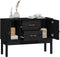 vidaXL - Dressoir - 110x40x78 - cm - massief - grenenhout - zwart