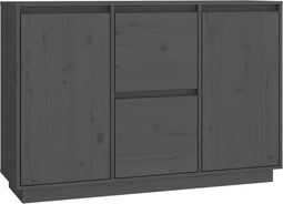 vidaXL - Dressoir - 111x34x75 - cm - massief - grenenhout - grijs