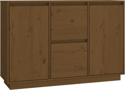 vidaXL - Dressoir - 111x34x75 - cm - massief - grenenhout - honingbruin