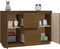 vidaXL - Dressoir - 111x34x75 - cm - massief - grenenhout - honingbruin