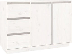 vidaXL - Dressoir - 111x34x75 - cm - massief - grenenhout - wit