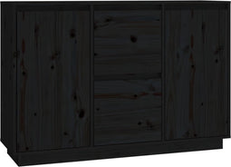 vidaXL - Dressoir - 111x34x75 - cm - massief - grenenhout - zwart