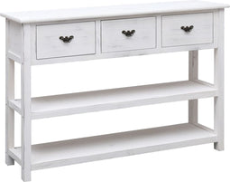 vidaXL - Dressoir - 115x30x76 - cm - hout - antiekwit