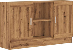 vidaXL - Dressoir - 120x30,5x70 - cm - bewerkt - hout - artisanaal - eikenkleurig