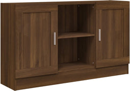 vidaXL - Dressoir - 120x30,5x70 - cm - bewerkt - hout - bruin - eikenkleur