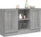 vidaXL - Dressoir - 120x30,5x70 - cm - bewerkt - hout - grijs - sonoma - eikenkleurig