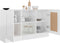 vidaXL - Dressoir - 120x30,5x70 - cm - bewerkt - hout - hoogglans - wit