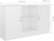 vidaXL - Dressoir - 120x30,5x70 - cm - bewerkt - hout - hoogglans - wit