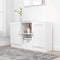 vidaXL - Dressoir - 120x30,5x70 - cm - bewerkt - hout - hoogglans - wit