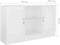 vidaXL - Dressoir - 120x30,5x70 - cm - bewerkt - hout - hoogglans - wit