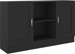 vidaXL - Dressoir - 120x30,5x70 - cm - bewerkt - hout - zwart
