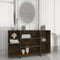 vidaXL - Dressoir - 120x30x75 - cm - bewerkt - hout - gerookt - eikenkleurig