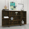 vidaXL - Dressoir - 120x30x75 - cm - bewerkt - hout - gerookt - eikenkleurig