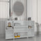 vidaXL - Dressoir - 120x30x75 - cm - bewerkt - hout - hoogglans - wit