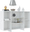 vidaXL - Dressoir - 120x30x75 - cm - bewerkt - hout - hoogglans - wit