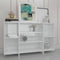 vidaXL - Dressoir - 120x30x75 - cm - bewerkt - hout - hoogglans - wit