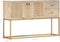 vidaXL - Dressoir - 120x30x75 - cm - massief - mangohout - goudkleurig