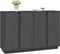 vidaXL - Dressoir - 120x35x80 - cm - massief - grenenhout - grijs