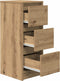 vidaXL - Dressoir - 29,5x34x76 - cm - bewerkt - hout - artisanaal - eikenkleur