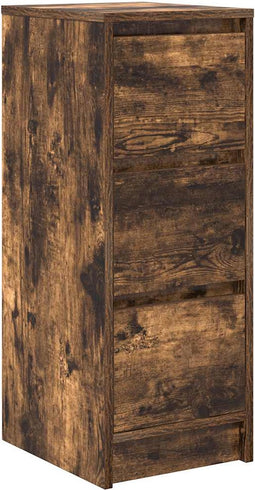 vidaXL - Dressoir - 29,5x34x76 - cm - bewerkt - hout - gerookt - eikenkleurig