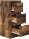 vidaXL - Dressoir - 29,5x34x76 - cm - bewerkt - hout - gerookt - eikenkleurig