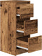 vidaXL - Dressoir - 29,5x34x76 - cm - bewerkt - hout - oud - houtkleurig