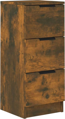vidaXL - Dressoir - 30x30x70 - cm - bewerkt - hout - gerookt - eikenkleurig