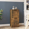 vidaXL - Dressoir - 30x30x70 - cm - bewerkt - hout - gerookt - eikenkleurig